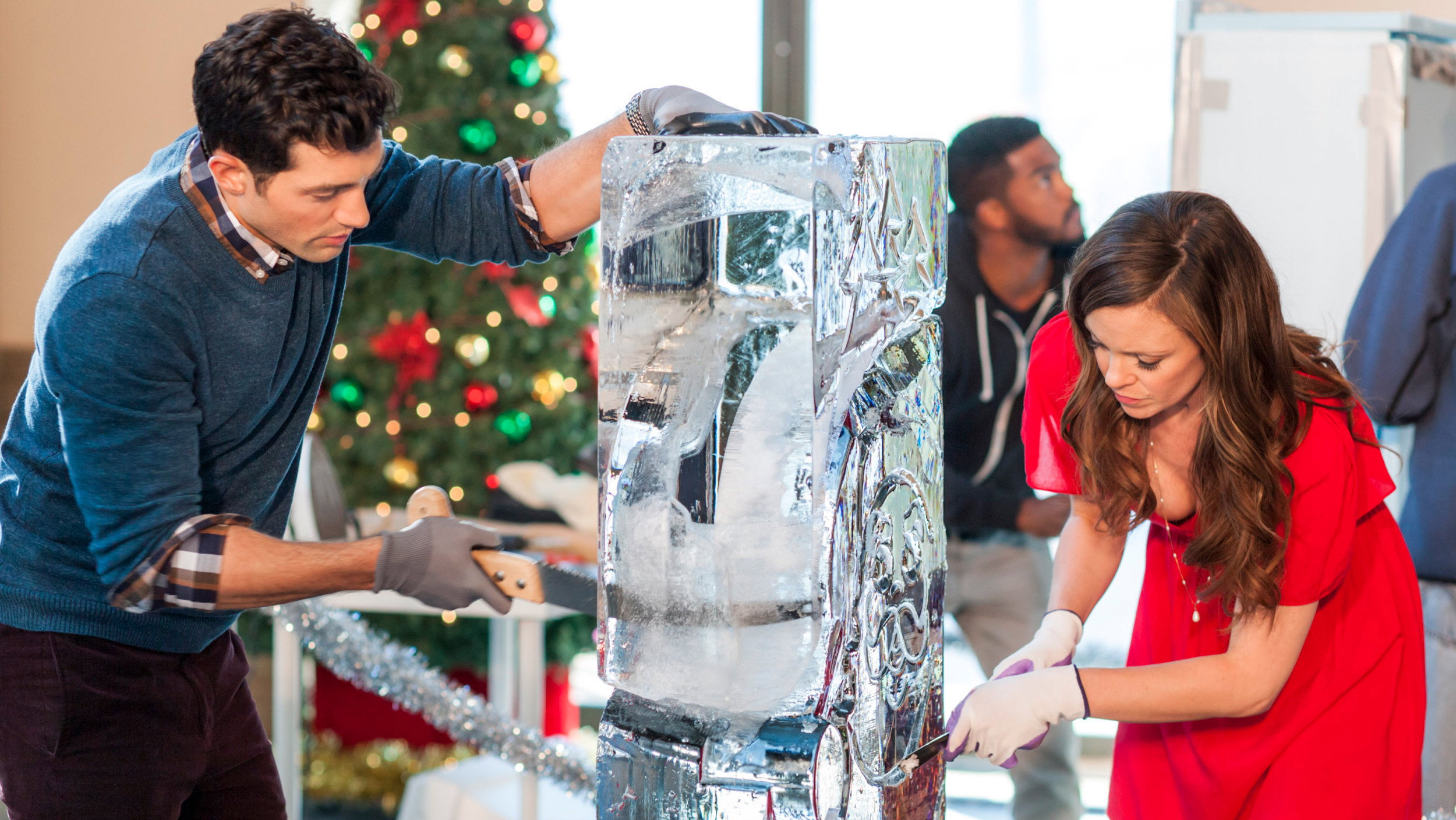 Ice Sculpture Christmas scene photo