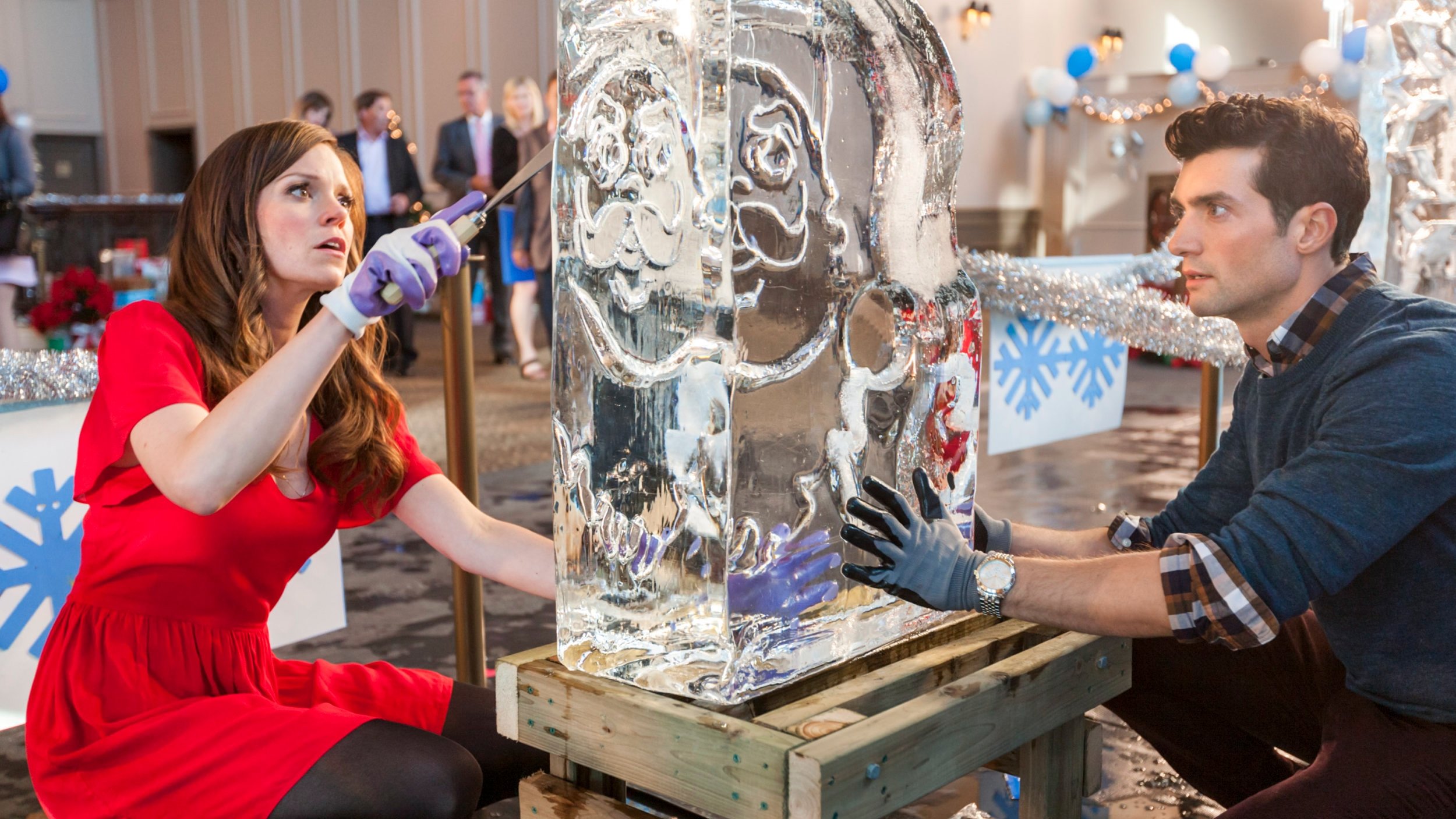 Ice Sculpture Christmas scene photo