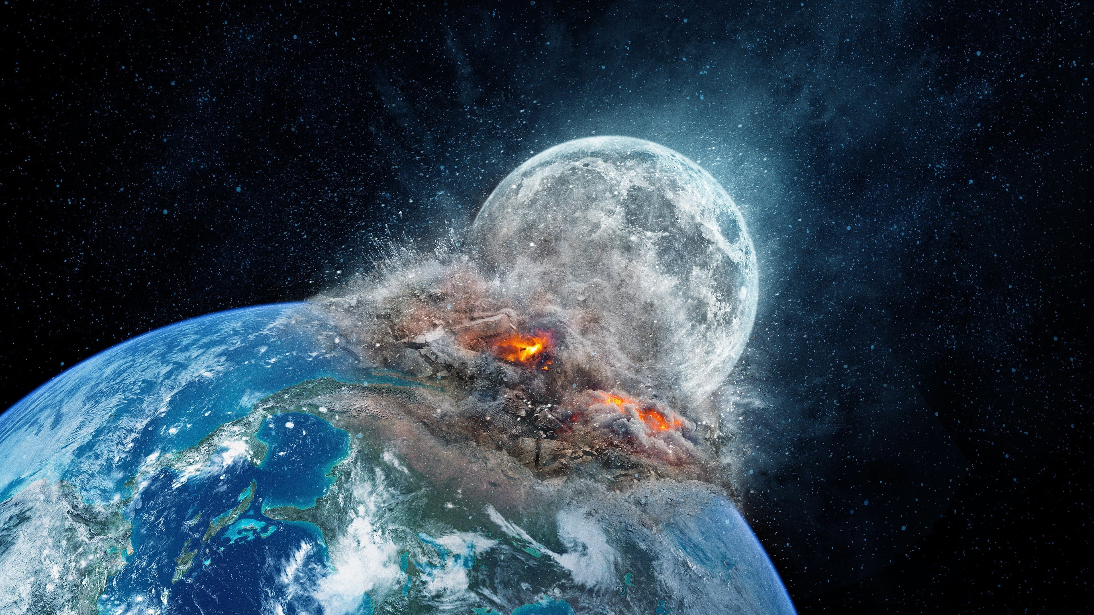 Meteor Moon scene photo