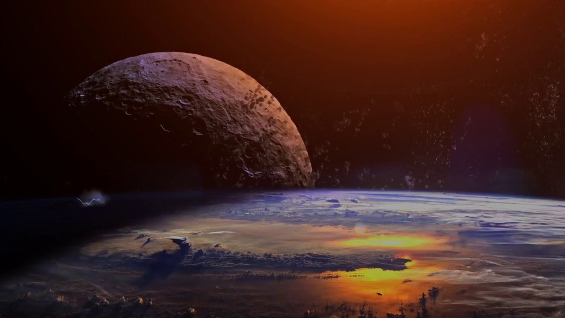 Meteor Moon scene photo